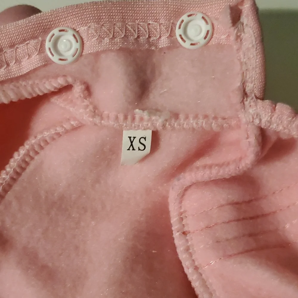 Adidog XS pink puppy/mini dog hooded jogging one piece outfit